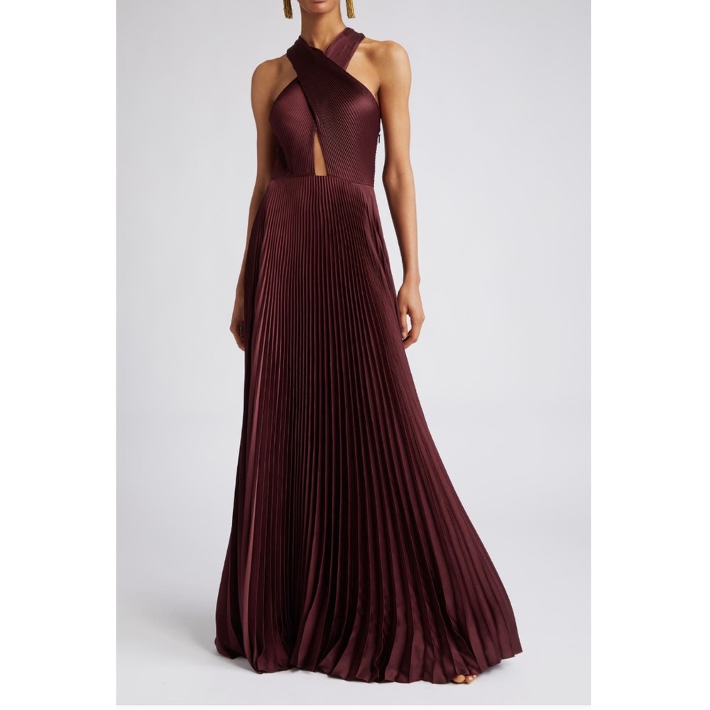 A.L.C. Athena Pleated Halter A-Line Maxi Dress Size 8